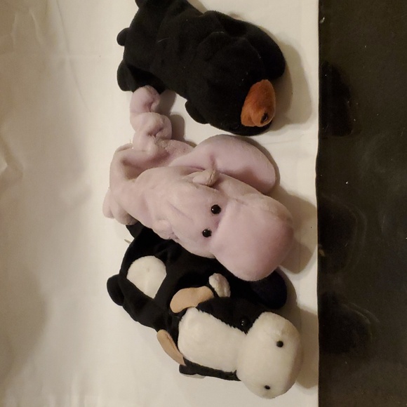 TY beanie babies Daisy Blackie and Happy 1gen tush tag 1993 pvc